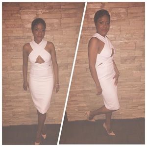 AqAq White Midi Dress